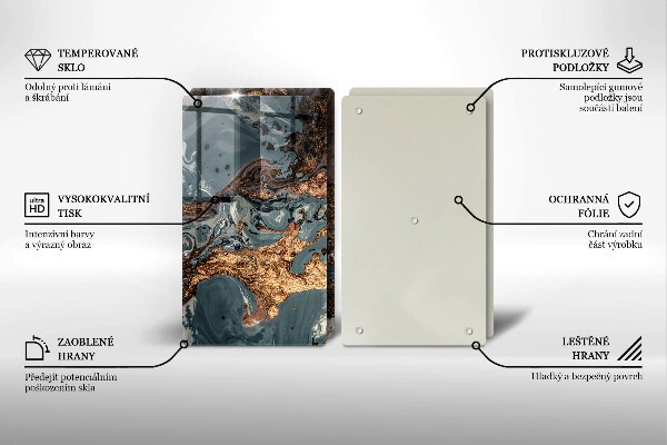 Skydd för spis Gyllene stenstruktur