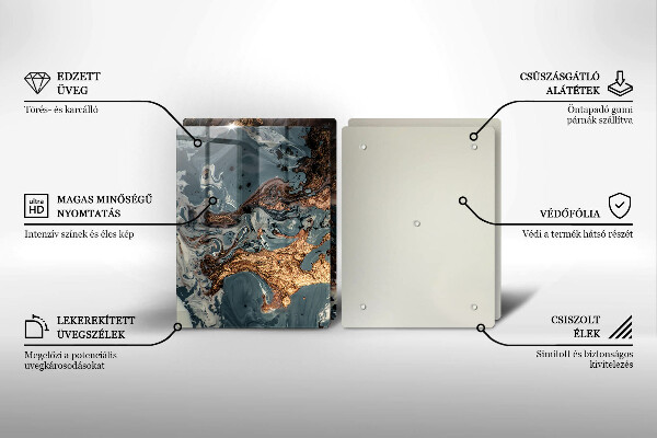 Skydd för spis Gyllene stenstruktur