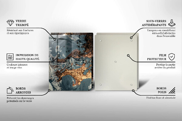 Skydd för spis Gyllene stenstruktur