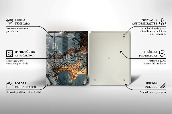 Skydd för spis Gyllene stenstruktur