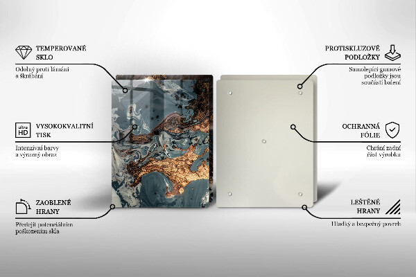 Skydd för spis Gyllene stenstruktur