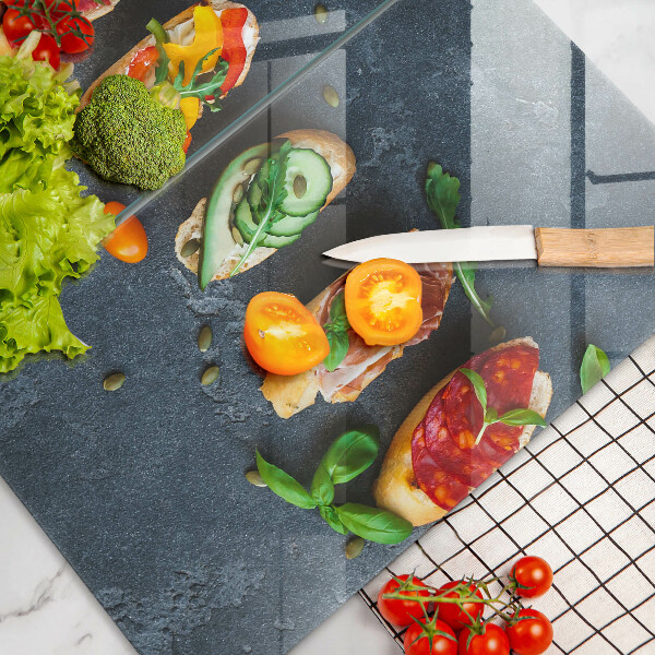 Skydd för spis Färgglada smörgåsar