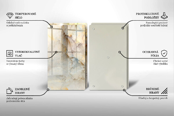 Skydd för spis Marmorstruktur med guld