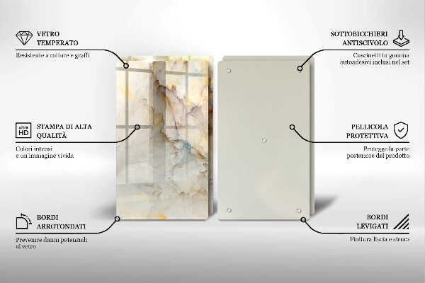 Skydd för spis Marmorstruktur med guld