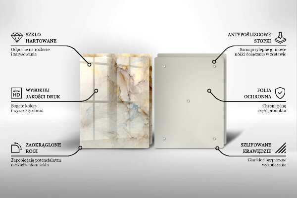 Skydd för spis Marmorstruktur med guld