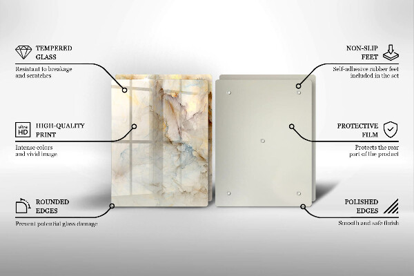 Skydd för spis Marmorstruktur med guld