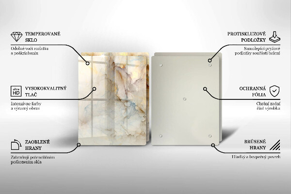 Skydd för spis Marmorstruktur med guld