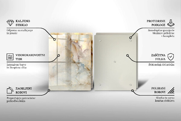 Skydd för spis Marmorstruktur med guld
