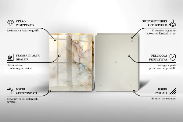 Skydd för spis Marmorstruktur med guld
