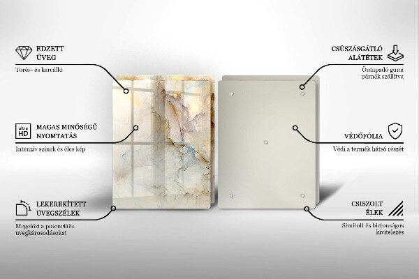 Skydd för spis Marmorstruktur med guld