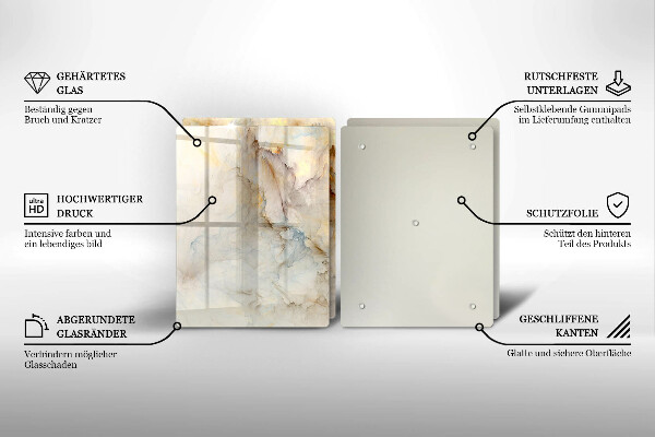 Skydd för spis Marmorstruktur med guld