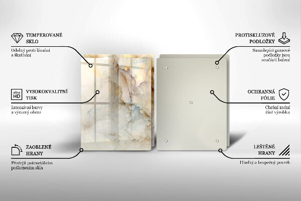 Skydd för spis Marmorstruktur med guld