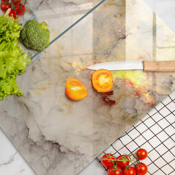 Skydd för spis Marmorstruktur med guld