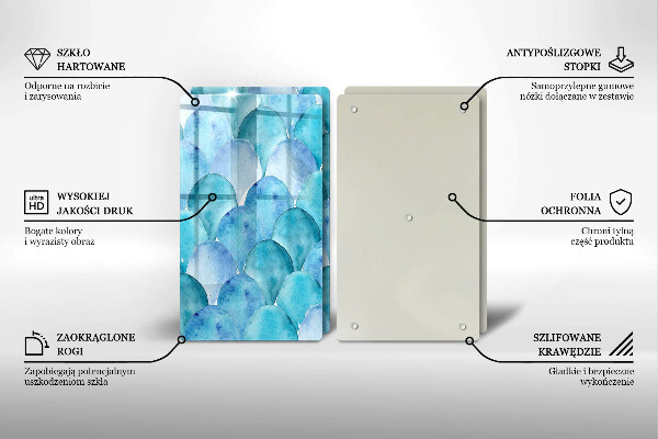 Skyddsplatta för spis Akvarell skalor