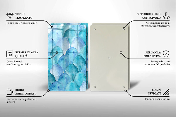 Skyddsplatta för spis Akvarell skalor