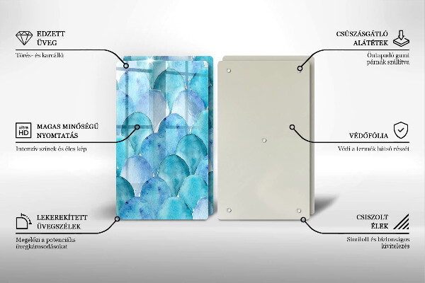 Skyddsplatta för spis Akvarell skalor