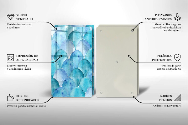 Skyddsplatta för spis Akvarell skalor