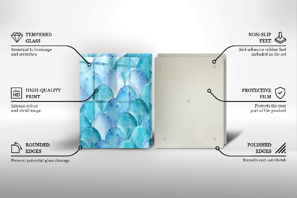 Skyddsplatta för spis Akvarell skalor