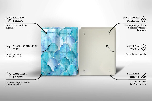 Skyddsplatta för spis Akvarell skalor