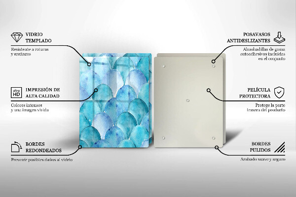 Skyddsplatta för spis Akvarell skalor