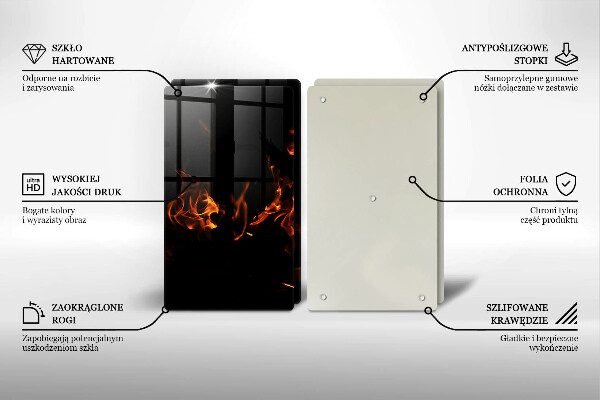 Skyddsplatta för spis Eld, levande låga