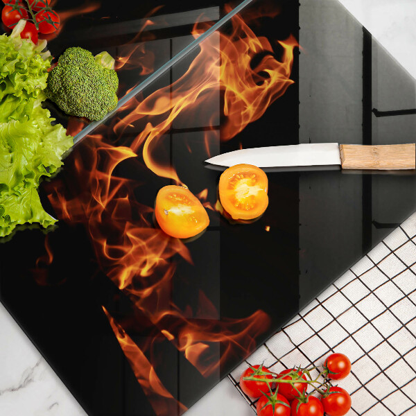Skyddsplatta för spis Eld, levande låga