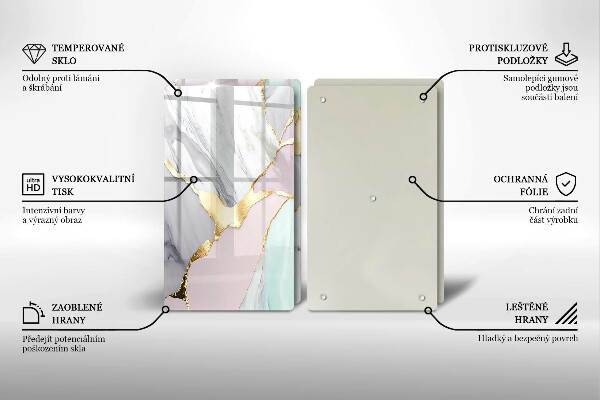 Skydd för spis Pastell marmor