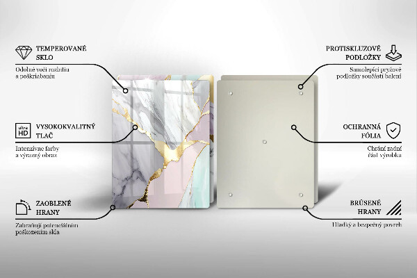 Skydd för spis Pastell marmor