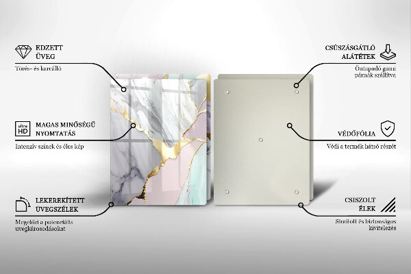 Skydd för spis Pastell marmor