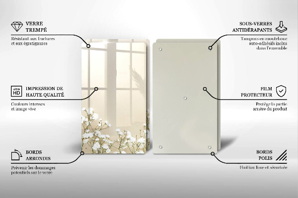 Skydd för spis Gypsophila boho blommor