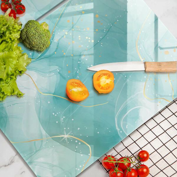 Skydd för spis Blå och guld abstraktion