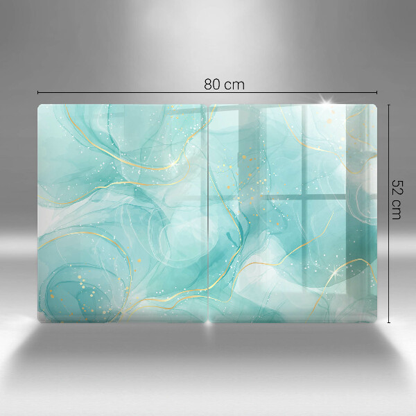 Skydd för spis Blå och guld abstraktion