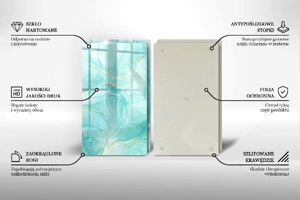 Skydd för spis Blå och guld abstraktion