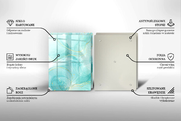 Skydd för spis Blå och guld abstraktion