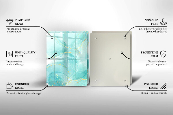 Skydd för spis Blå och guld abstraktion