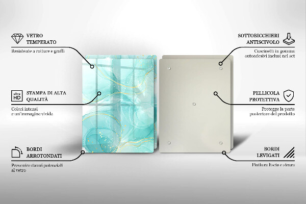 Skydd för spis Blå och guld abstraktion