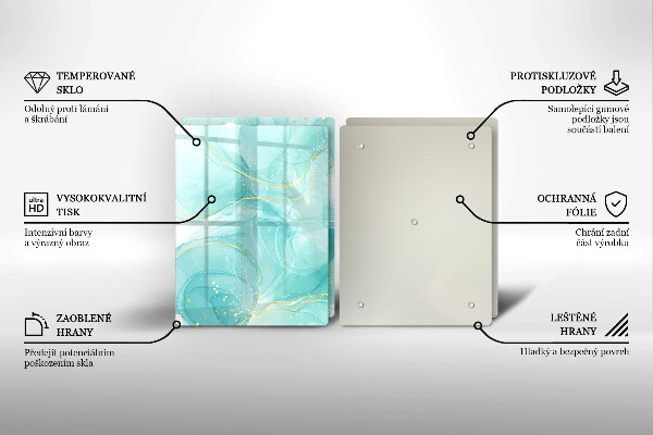 Skydd för spis Blå och guld abstraktion