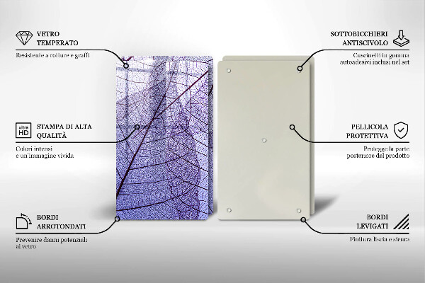 Skydd för induktionsspis Blad med ådror