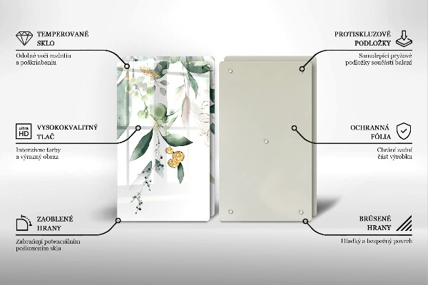 Skydd för induktionsspis Akvarell blad