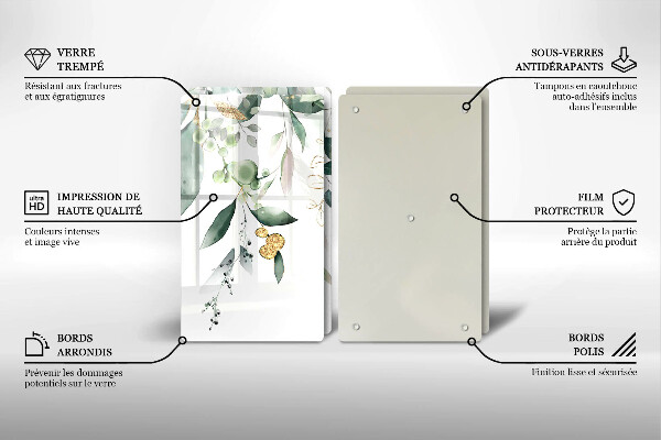 Skydd för induktionsspis Akvarell blad