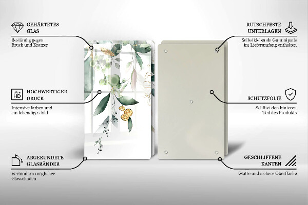 Skydd för induktionsspis Akvarell blad