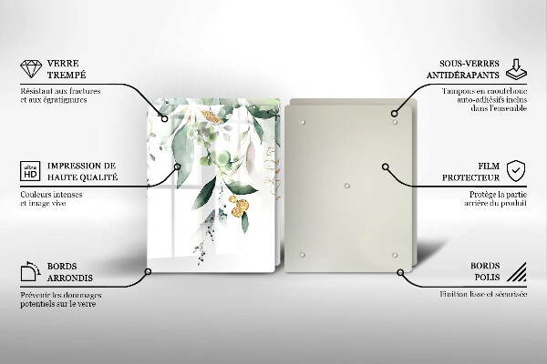 Skydd för induktionsspis Akvarell blad