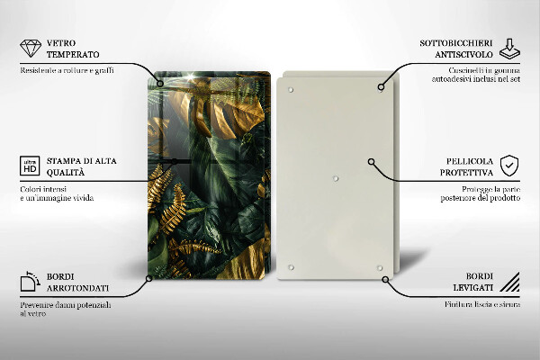 Kokkärlskydd Gyllene Monstera blad