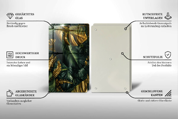 Kokkärlskydd Gyllene Monstera blad