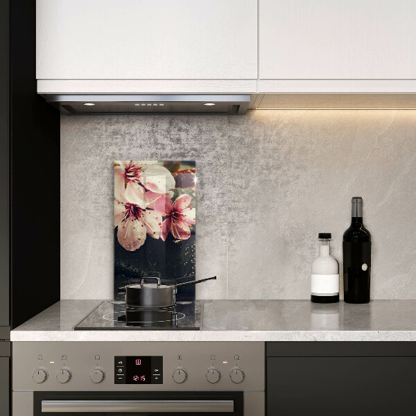 Skydd för induktionsspis modern Blommor zen stenar