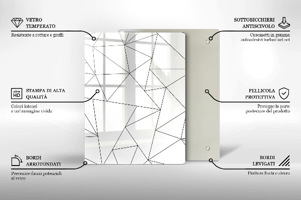 Skydd för induktionsspis modern Vita trianglar