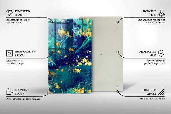 Glashällskydd modern Abstraktion med guld