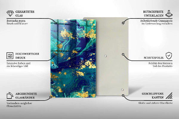 Glashällskydd modern Abstraktion med guld