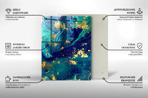 Glashällskydd modern Abstraktion med guld