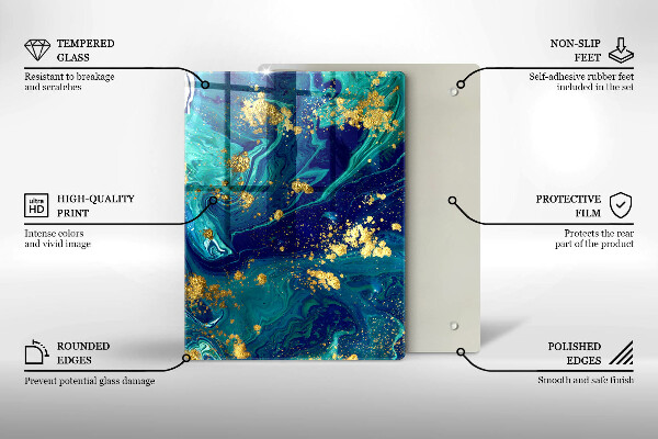 Glashällskydd modern Abstraktion med guld